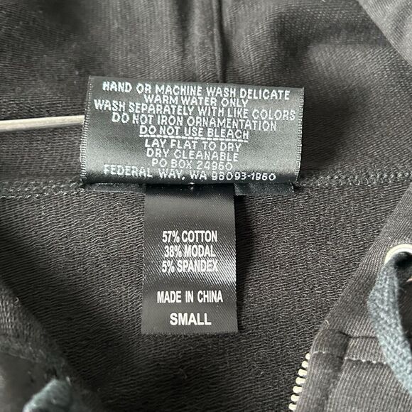 Christine Alexander Black Embellished Cross Zip Front Hoodie - Women's S - Picture 7 of 11